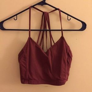 American Eagle maroon strappy crop top